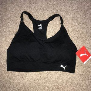 New Black Puma Low Support Seamless Sports bra